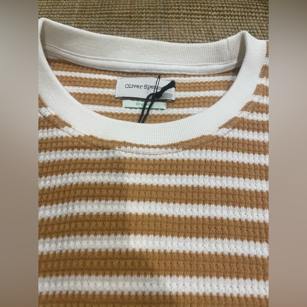 OLIVER SPENCER Waffle Striped T-Shirt - Picture 2 of 4
